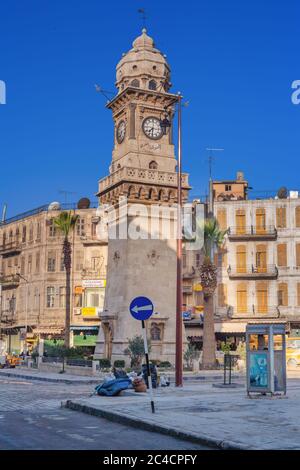 Bab Al Faraj square, Aleppo, Syria Stock Photo