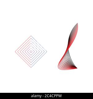 wavy linear textures made with ink. Artistic collection of graphic design elements: swirl, squiggle, wavy stripe, abstract line, organic background, g Stock Vector