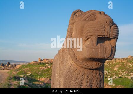 Neo-Hittite temple of Ishtar, 10th century BC, Ain Dara, Syria Stock ...