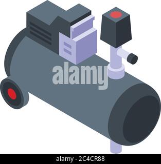 Cold air compressor icon, isometric style Stock Vector