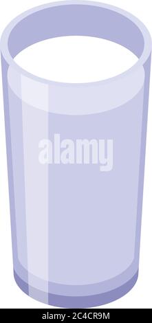 Milk glass icon, isometric style Stock Vector