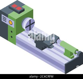 Automated lathe icon, isometric style Stock Vector