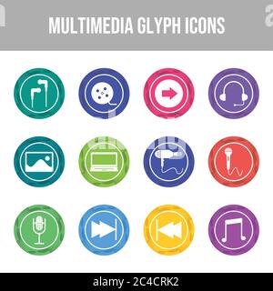 Beautiful Multimedia vector icon set Stock Vector