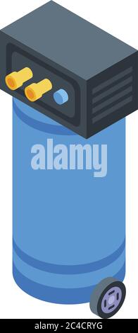 Air compressor icon, isometric style Stock Vector