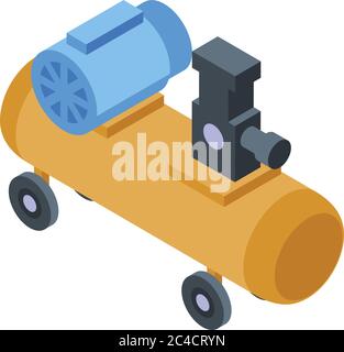 Car air compressor icon, isometric style Stock Vector