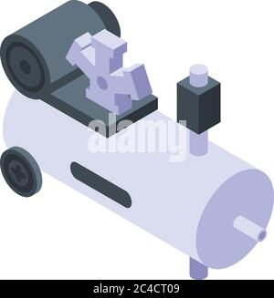 Air compressor device icon, isometric style Stock Vector