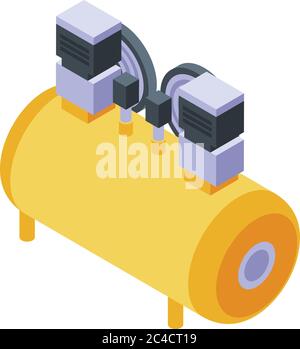 Pressure air compressor icon, isometric style Stock Vector