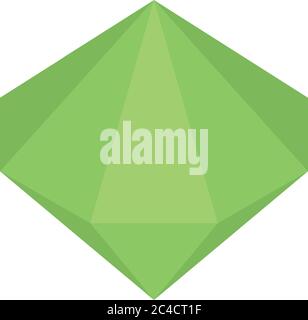 Green emerald icon, isometric style Stock Vector
