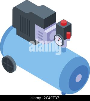 Electric air compressor icon, isometric style Stock Vector