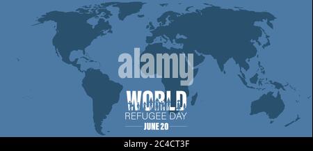 World Refugee Day. Concept of social event. 20 June-vector. International immigration concept background. Flat illustration or vector concept Stock Vector
