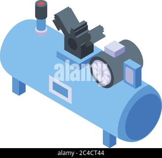 Machine air compressor icon, isometric style Stock Vector