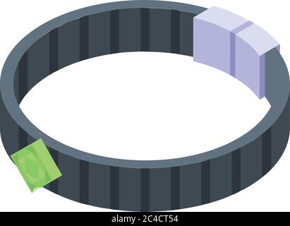 Black jewelry bracelet icon, isometric style Stock Vector