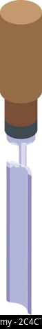 Chisel tool icon, isometric style Stock Vector