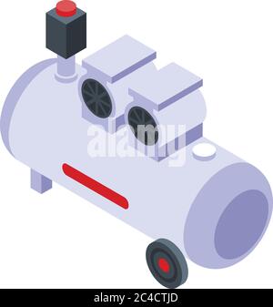 Construction air compressor icon, isometric style Stock Vector