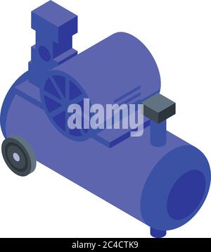 Cylinder air compressor icon, isometric style Stock Vector