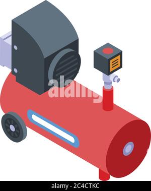 Motor air compressor icon, isometric style Stock Vector