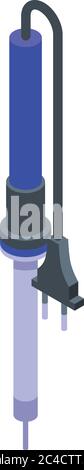 Soldering iron parts icon, isometric style Stock Vector