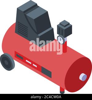 Paint air compressor icon, isometric style Stock Vector