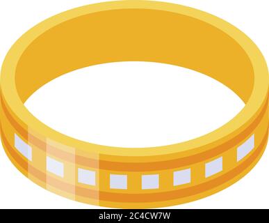 Modern gold ring icon, isometric style Stock Vector