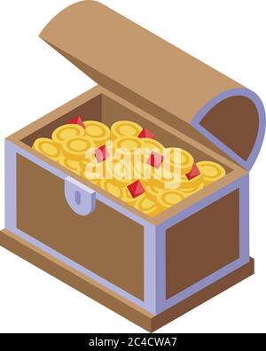 Dower chest icon, isometric style Stock Vector