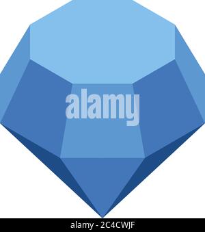 Blue diamond icon, isometric style Stock Vector