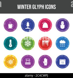 Beautiful Winter vector icon set Stock Vector