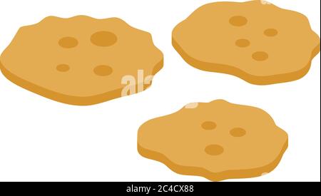 Wheat cereal flakes icon, isometric style Stock Vector