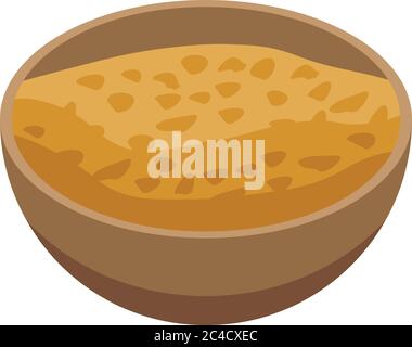 Morning cereal flakes bowl icon, isometric style Stock Vector