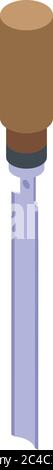 Masonry chisel icon, isometric style Stock Vector
