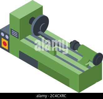 Lathe icon, isometric style Stock Vector