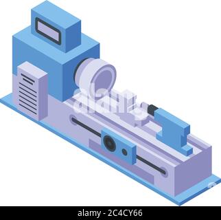 Lathe machine icon, isometric style Stock Vector