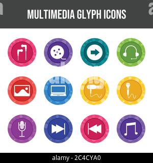 Beautiful Multimedia vector icon set Stock Vector