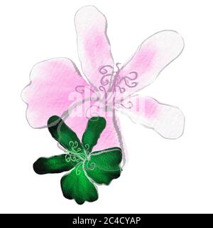 Watercolor pattern. Pink flower petal. Vectorized watercolor drawing. Pink flowers Stock Vector