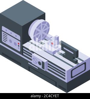 Lathe equipment icon, isometric style Stock Vector