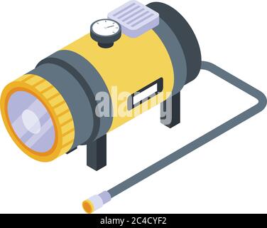 Tire air compressor icon, isometric style Stock Vector