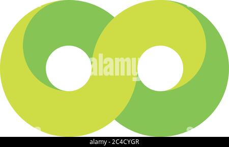 Green infinity symbol icon. 3D-like gradient design effect. Vector ...