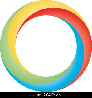 Orbit icon. Rounded vector ring designed with blended gradients in rainbow spectrum colors. Stock Vector