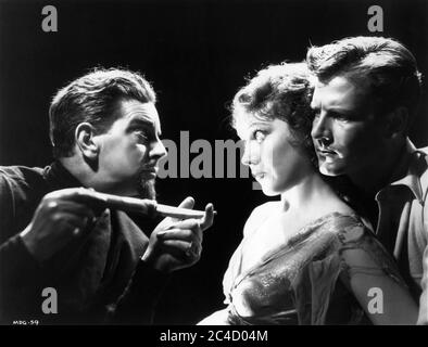 LESLIE BANKS FAY WRAY and JOEL McCREA in THE MOST DANGEROUS GAME / THE HOUNDS OF ZAROFF 1932 directors IRVING PICHEL and ERNEST B. SCHOEDSACK novel Richard Connell RKO Radio Pictures Stock Photo