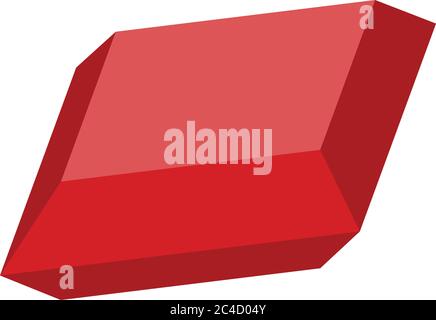Red gemstone icon, isometric style Stock Vector