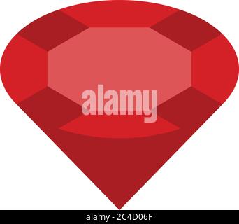Pure red ruby icon, isometric style Stock Vector