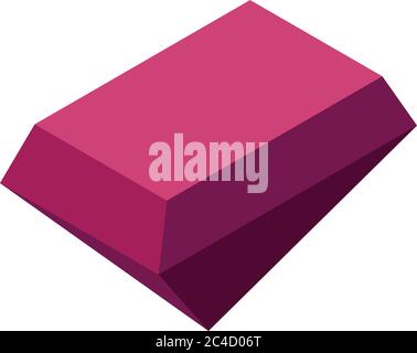 Royal red gemstone icon, isometric style Stock Vector
