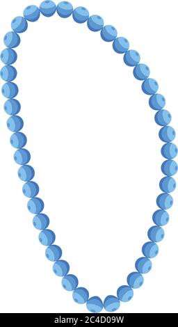 Blue pearl necklace icon, isometric style Stock Vector