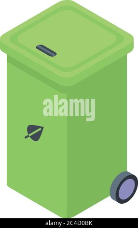 Plastic recycle box icon, isometric style Stock Vector