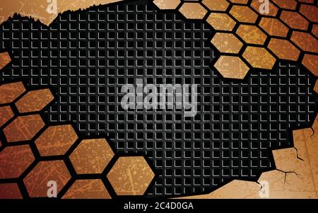 Technology background yellow futuristic abstract in digital vector with ...