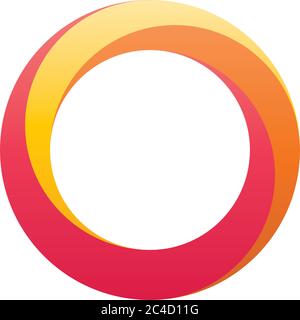 Orbit icon. Rounded vector ring designed with blended gradients in red, orange and yellow. Stock Vector