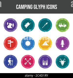 Beautiful Camping vector icon set Stock Vector Image & Art - Alamy