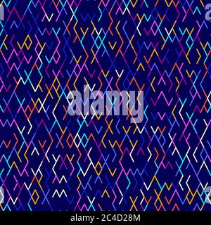 Abstract geometric background. Abstract technology pattern with colorful geometric shapes in tessellation. Linear abstract lattice, random coloring. V Stock Vector