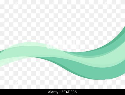 Smooth green wave, wavy design element, digital curve, presentation element, banner decoration. Vector illustration Stock Vector