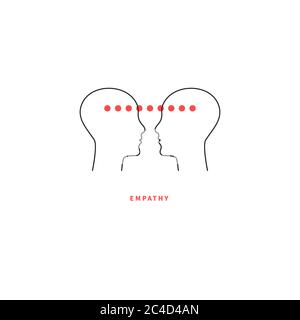 Icon empathy. Logo psychologist, psychotherapist, psychotherapy. Two abstract human profile. Vector Stock Vector