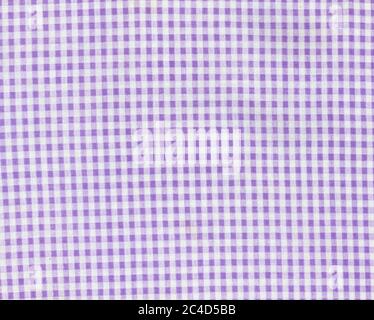 light chequered purple and white fabric texture useful as a background Stock Photo